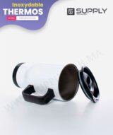 Mug Thermos Blanc – 450 ml –Inoxydable avec Poignée – Pour Sublimation – Image 2