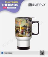 Mug Thermos Blanc – 450 ml –Inoxydable avec Poignée – Pour Sublimation – Image 6