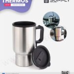 Mug Thermos Argenté Inox – 450 ml –Inoxydable avec Poignée – Pour Sublimation