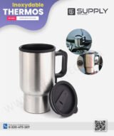 Mug Thermos Argenté Inox – 450 ml –Inoxydable avec Poignée – Pour Sublimation