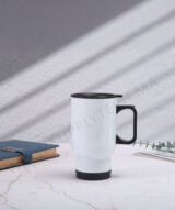 Mug Thermos Blanc – 450 ml –Inoxydable avec Poignée – Pour Sublimation – Image 8