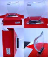 Trophée en Verre Cristal Forme Bouclier Arrondi – Modèle MEH-24 (20x13,5 cm) – Image 5