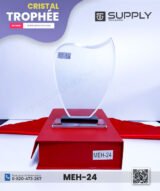 Trophée en Verre Cristal Forme Bouclier Arrondi – Modèle MEH-24 (20x13,5 cm) – Image 4
