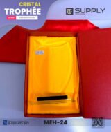 Trophée en Verre Cristal Forme Bouclier Arrondi – Modèle MEH-24 (20x13,5 cm) – Image 3