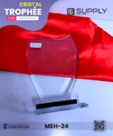 Trophée en Verre Cristal Forme Bouclier Arrondi – Modèle MEH-24 (20x13,5 cm) – Image 2