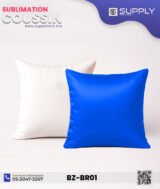 Coussin Sublimation Satin Bicolore – Face Blanche & Face Bleu roi – 40×40 cm