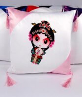 Coussin Sublimation Satin blanc –Coins Rose Bébé – 40×40 cm – Image 6