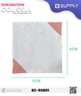 Coussin Sublimation Satin blanc –Coins Rose Bébé – 40×40 cm – Image 7