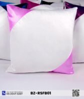 Coussin Sublimation Satin blanc – Coins rose fuchsia – 40×40 cm – Image 3