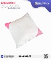 Coussin Sublimation Satin blanc – Coins rose fuchsia – 40×40 cm – Image 5