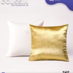 Coussin Sublimation Satin Bicolore – Face Blanche & Face Dorée (Gold) – 40×40 cm