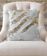 Coussin magique à paillettes 40×40 cm -Doré- dos velours doux - sublimation – Image 7