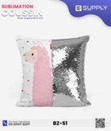 Coussin magique à paillettes 40×40 cm -argenté - dos velours doux - sublimation – Image 6