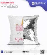 Coussin magique à paillettes 40×40 cm -argenté - dos velours doux - sublimation – Image 8