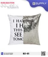 Coussin magique à paillettes 40×40 cm -argenté - dos velours doux - sublimation – Image 9