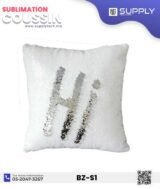 Coussin magique à paillettes 40×40 cm -argenté - dos velours doux - sublimation – Image 10