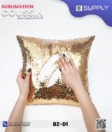 Coussin magique à paillettes 40×40 cm -Doré- dos velours doux - sublimation – Image 2