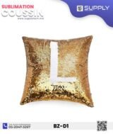 Coussin magique à paillettes 40×40 cm -Doré- dos velours doux - sublimation – Image 6