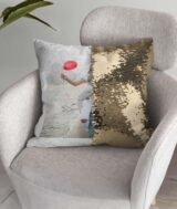 Coussin magique à paillettes 40×40 cm -Doré- dos velours doux - sublimation – Image 9