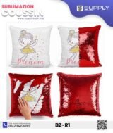 Coussin magique à paillettes 40×40 cm -ROUGE- dos velours doux - sublimation – Image 2