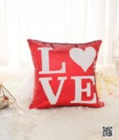 Coussin magique à paillettes 40×40 cm -ROUGE- dos velours doux - sublimation – Image 7