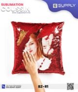 Coussin magique à paillettes 40×40 cm -ROUGE- dos velours doux - sublimation – Image 5