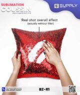 Coussin magique à paillettes 40×40 cm -ROUGE- dos velours doux - sublimation