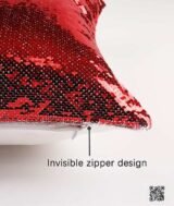 Coussin magique à paillettes 40×40 cm -ROUGE- dos velours doux - sublimation – Image 3