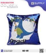 Coussin magique à paillettes 40×40 cm -Bleu- dos velours doux - sublimation – Image 6