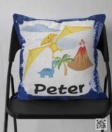 Coussin magique à paillettes 40×40 cm -Bleu- dos velours doux - sublimation – Image 5