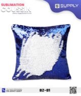 Coussin magique à paillettes 40×40 cm -Bleu- dos velours doux - sublimation – Image 2