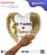 Coussin magique à paillettes Cœur ❤️ -Gold- dos velours doux - sublimation