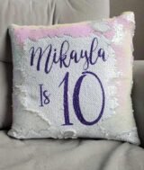 Coussin magique à paillettes 40×40 cm -multicouleurs - dos velours doux - sublimation – Image 2