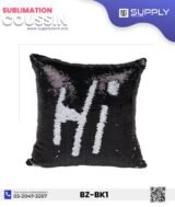 Coussin magique à paillettes 40×40 cm -NOIR- dos velours doux - sublimation – Image 9