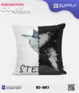 Coussin magique à paillettes 40×40 cm -NOIR- dos velours doux - sublimation – Image 6