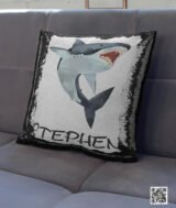 Coussin magique à paillettes 40×40 cm -NOIR- dos velours doux - sublimation – Image 4