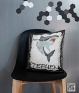 Coussin magique à paillettes 40×40 cm -NOIR- dos velours doux - sublimation – Image 2