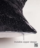 Coussin magique à paillettes 40×40 cm -NOIR- dos velours doux - sublimation – Image 3