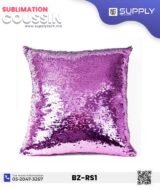 Coussin magique à paillettes 40×40 cm -ROSE FUCHSIA- dos velours doux - sublimation – Image 3