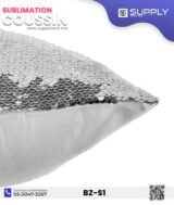 Coussin magique à paillettes 40×40 cm -argenté - dos velours doux - sublimation – Image 5