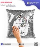 Coussin magique à paillettes 40×40 cm -argenté - dos velours doux - sublimation