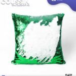 Coussin magique à paillettes 40×40 cm -Vert - dos velours doux - sublimation