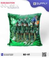 Coussin magique à paillettes 40×40 cm -Vert - dos velours doux - sublimation – Image 2