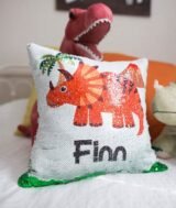 Coussin magique à paillettes 40×40 cm -Vert - dos velours doux - sublimation – Image 7