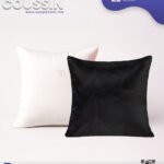 Coussin Sublimation Satin Bicolore – Face Blanche & Face Noire – 40×40 cm
