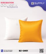 Coussin Sublimation Satin Bicolore – Face Blanche & Face Orange – 40×40 cm