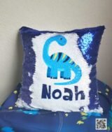 Coussin magique à paillettes 40×40 cm -Bleu- dos velours doux - sublimation – Image 8