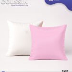 Coussin Sublimation Satin Bicolore – Face Blanche & Face Rose Bébé – 40×40 cm