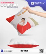 Coussin Sublimation Satin Bicolore – Face Blanche & Face Rouge – 40×40 cm – Image 2