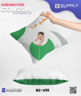Coussin Sublimation Satin Bicolore – Face Blanche & Face Verte – 40×40 cm – Image 5
